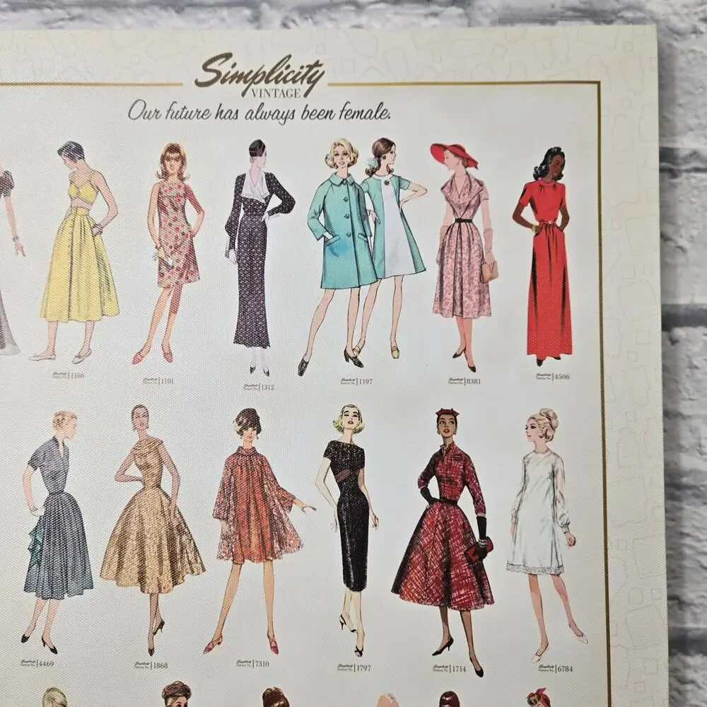 Simplicity Vintage Patterns Canvas Artwork Our Future Has Always Been Female